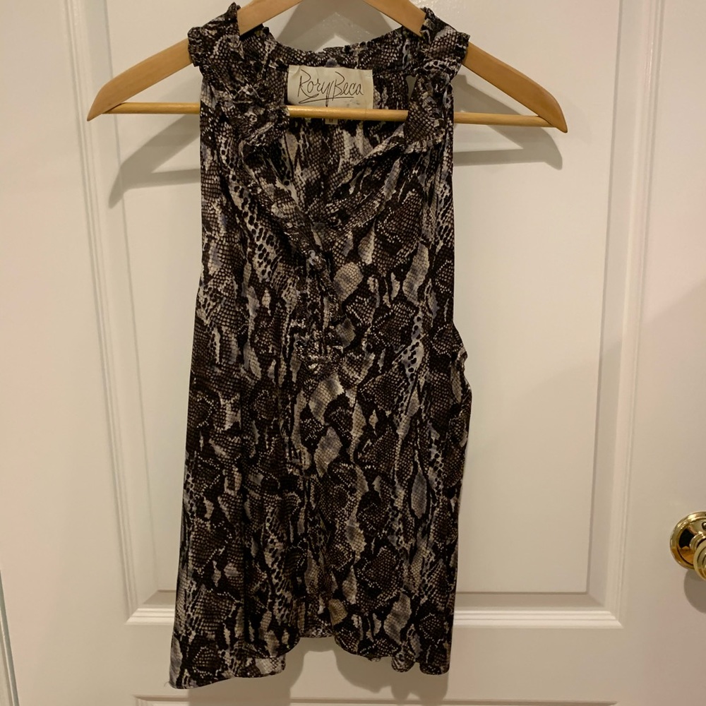 Rory Beca snakeskin 100% silk sleeveless top